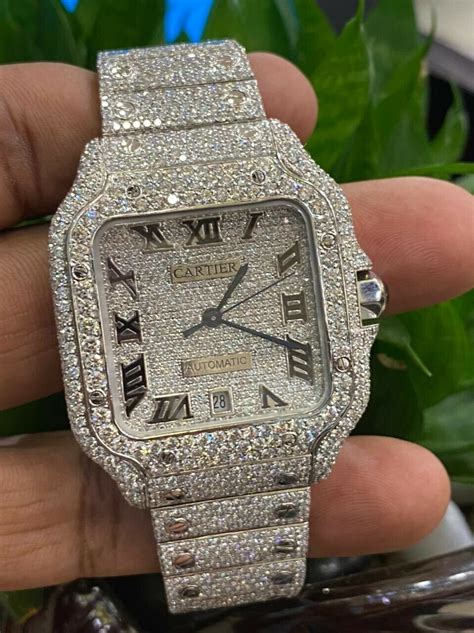 men's cartier watch diamond|men's diamond watch real.